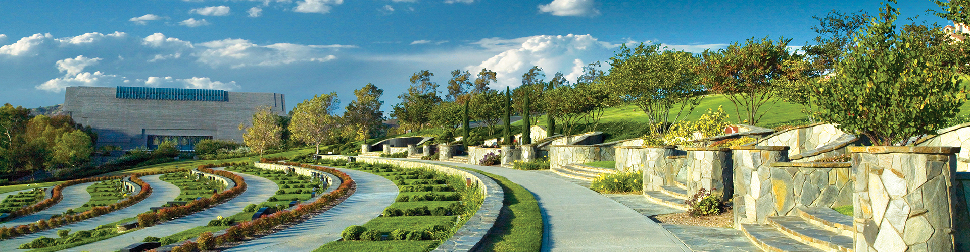Rose Hills cemetery property with beautiful hills and cemetery spaces