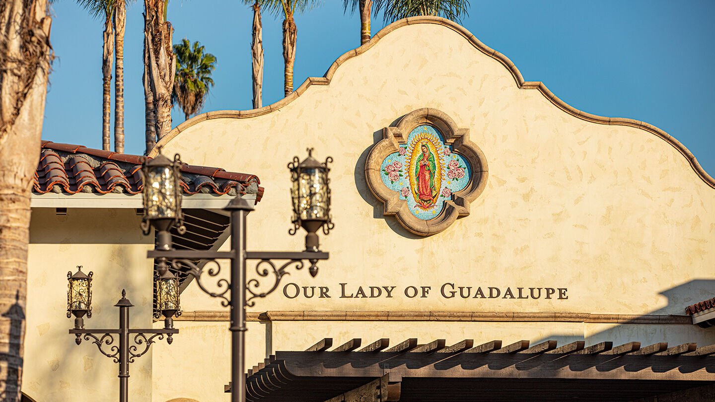 Exterior mosaic of Our Lady of Guadalupe